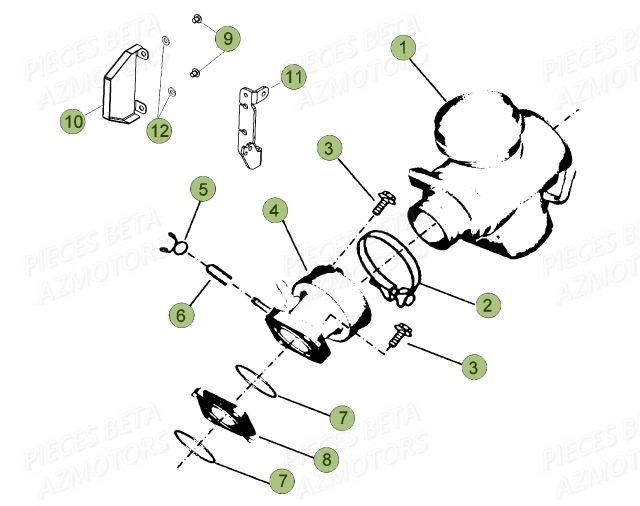 Carburateur AZMOTORS PiÃ¨ces BETA RR Motard 125 LC - 2017