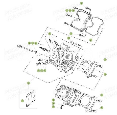 Cylindre AZMOTORS PiÃ¨ces BETA RR Motard 125 LC - 2017