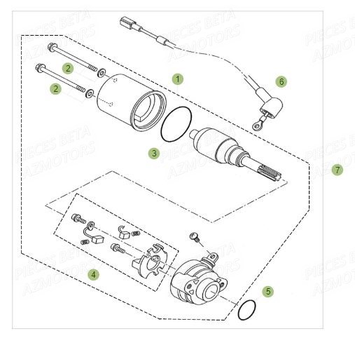 Demarreur AZMOTORS PiÃ¨ces BETA RR Motard 125 LC - 2017