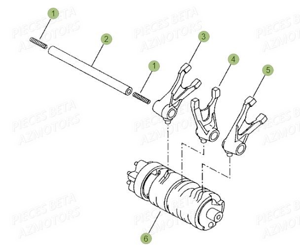 Fourchette De Selection AZMOTORS PiÃ¨ces BETA RR Motard 125 LC - 2017