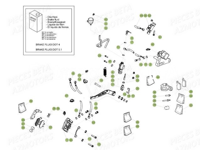 Freins AZMOTORS PiÃ¨ces BETA RR Motard 125 LC - 2017
