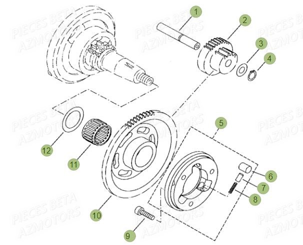 Roue Libre AZMOTORS PiÃ¨ces BETA RR Motard 125 LC - 2017