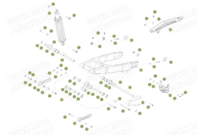 Suspension Arriere AZMOTORS PiÃ¨ces BETA RR Motard 125 LC - 2017