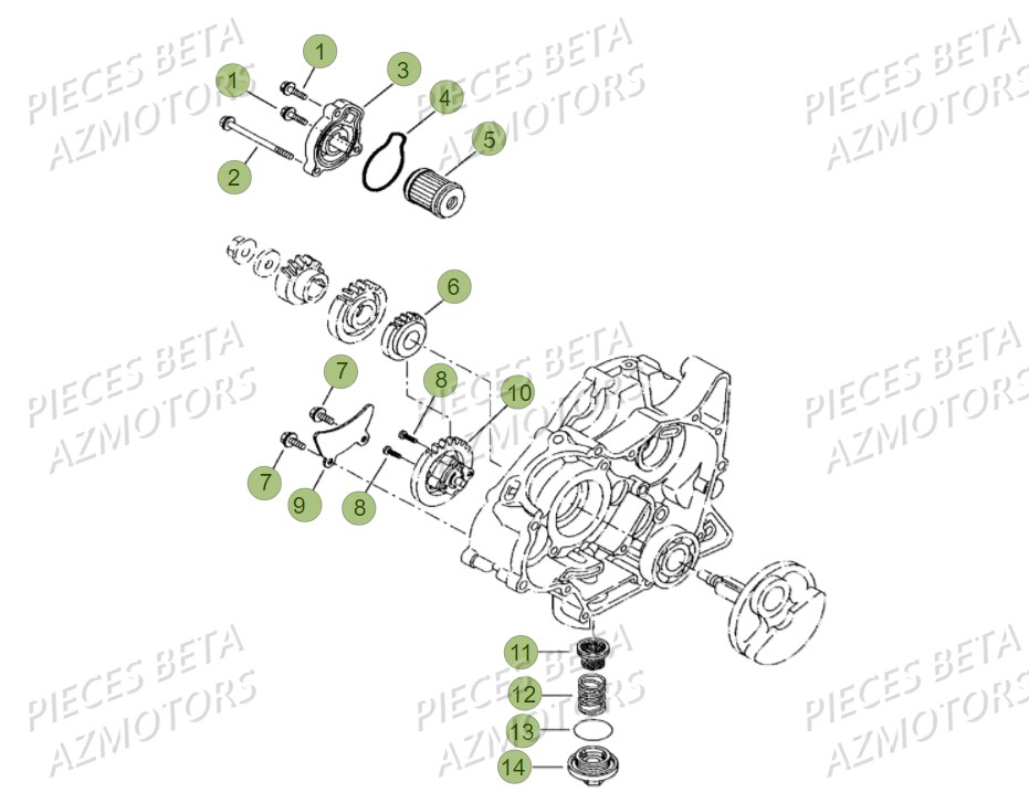 Circuit De Lubrification AZMOTORS PiÃ¨ces BETA RR Motard 125 LC - 2018