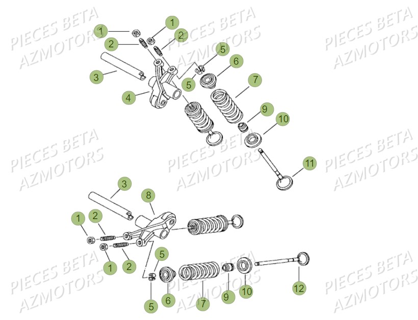 Culbuteurs Soupapes AZMOTORS PiÃ¨ces BETA RR Motard 125 LC - 2018