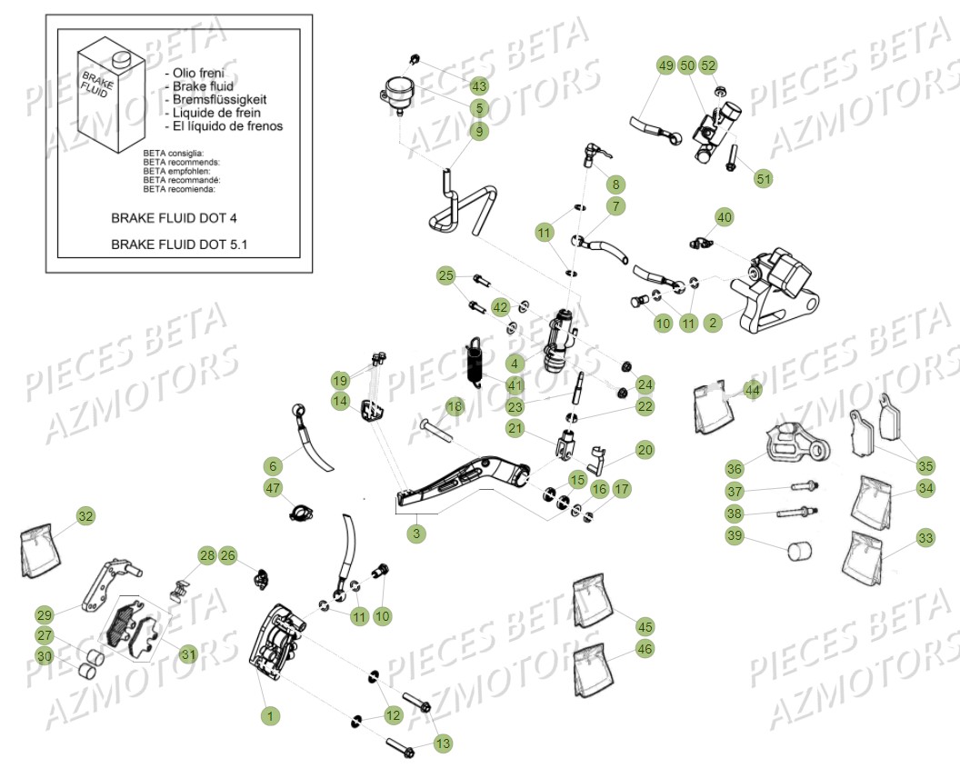 Freins AZMOTORS PiÃ¨ces BETA RR Motard 125 LC - 2018