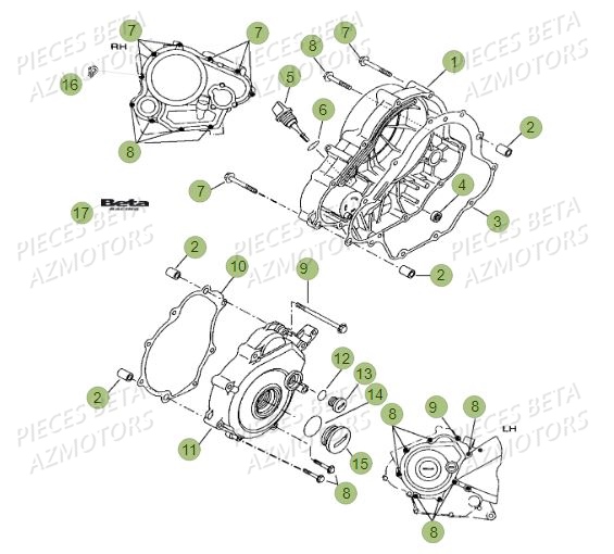 Carter D Embrayage AZMOTORS PiÃ¨ces BETA RR Motard 125 LC - 2019