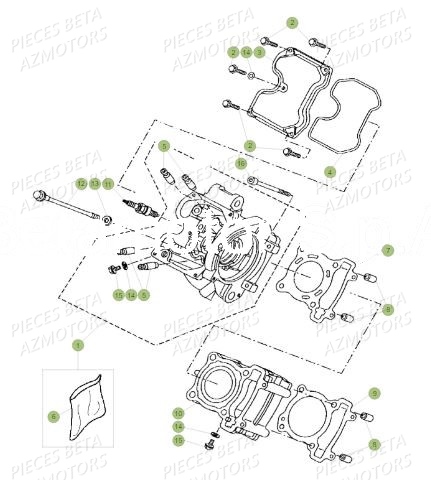 Cylindre AZMOTORS PiÃ¨ces BETA RR Motard 125 LC - 2019