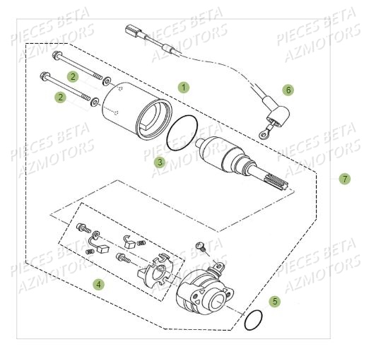 Demarreur AZMOTORS PiÃ¨ces BETA RR Motard 125 LC - 2019