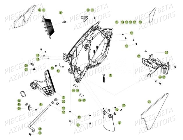 Filtre A Air AZMOTORS PiÃ¨ces BETA RR Motard 125 LC - 2019