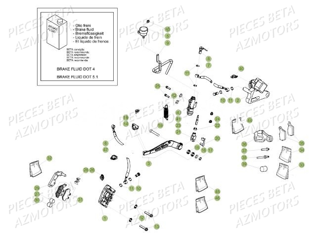 Freins AZMOTORS PiÃ¨ces BETA RR Motard 125 LC - 2019