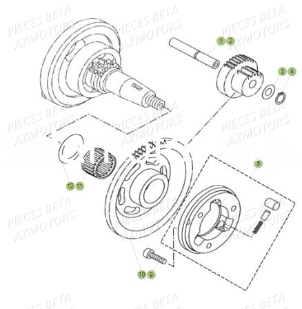 Roue Libre AZMOTORS PiÃ¨ces BETA RR Motard 125 LC - 2019