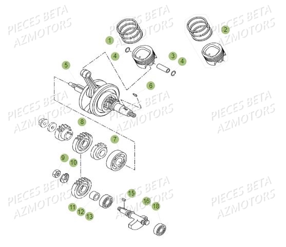 Vilebrequin AZMOTORS PiÃ¨ces BETA RR Motard 125 LC - 2019
