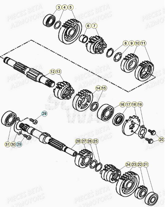 Boite A Vitesses AZMOTORS PiÃ¨ces BETA RR Motard 125 LC - 2020