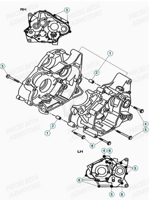 Carter Moteur AZMOTORS PiÃ¨ces BETA RR Motard 125 LC - 2020