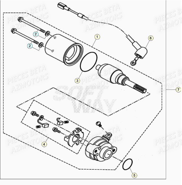 Demarreur AZMOTORS PiÃ¨ces BETA RR Motard 125 LC - 2020