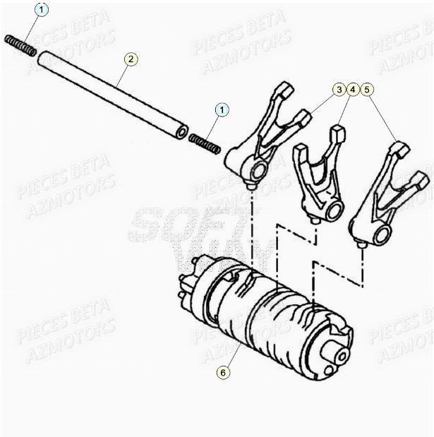 Fourchette AZMOTORS PiÃ¨ces BETA RR Motard 125 LC - 2020
