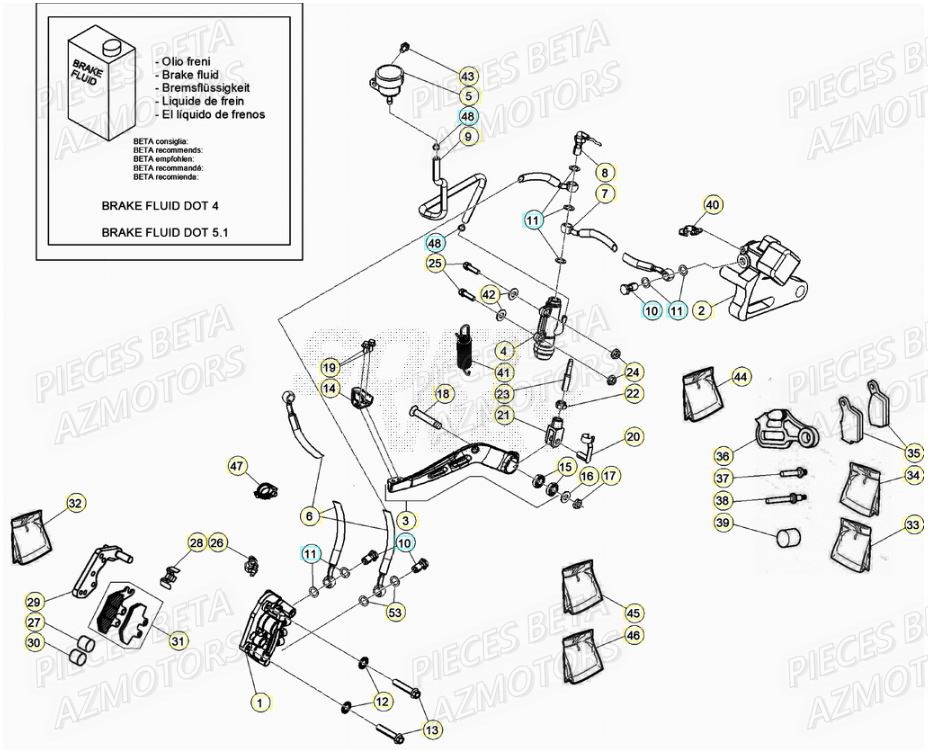 Freins AZMOTORS PiÃ¨ces BETA RR Motard 125 LC - 2020