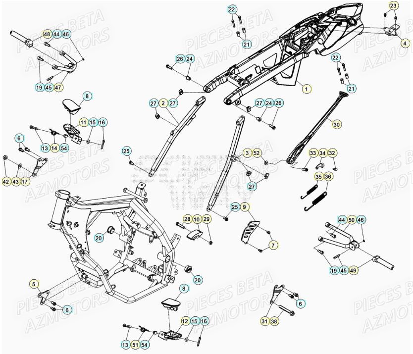 Accessoires Du Chassis AZMOTORS PiÃ¨ces BETA RR Motard 125 RACING LC - 2020