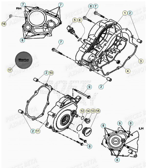 Carter Embrayage AZMOTORS PiÃ¨ces BETA RR Motard 125 RACING LC - 2020