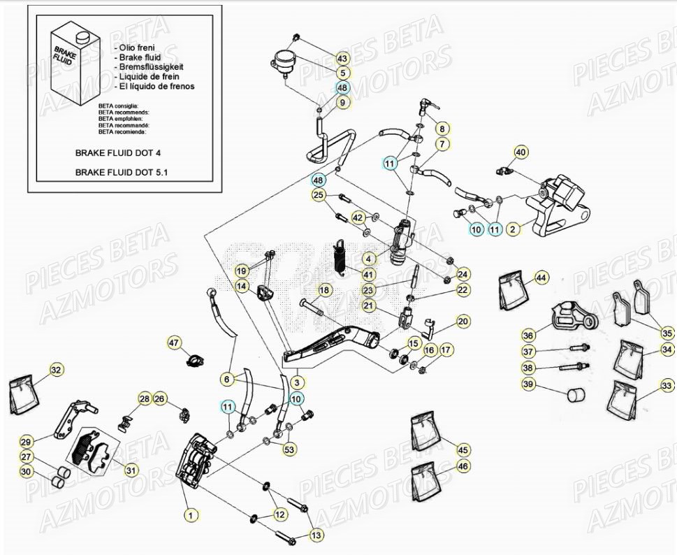 Freins AZMOTORS PiÃ¨ces BETA RR Motard 125 RACING LC - 2020