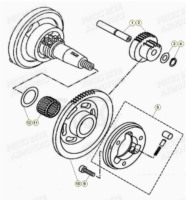 Roue Libre AZMOTORS PiÃ¨ces BETA RR Motard 125 RACING LC - 2020