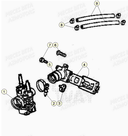 Carburateur AZMOTORS BETA Motard STANDARD RR 2T 50 2021-2022