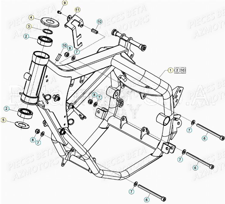 Chassis AZMOTORS BETA Motard STANDARD RR 2T 50 2021-2022