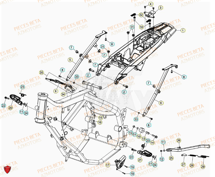 Accessoires Du Chassis AZMOTORS BETA Motard STANDARD RR 2T 50 2023