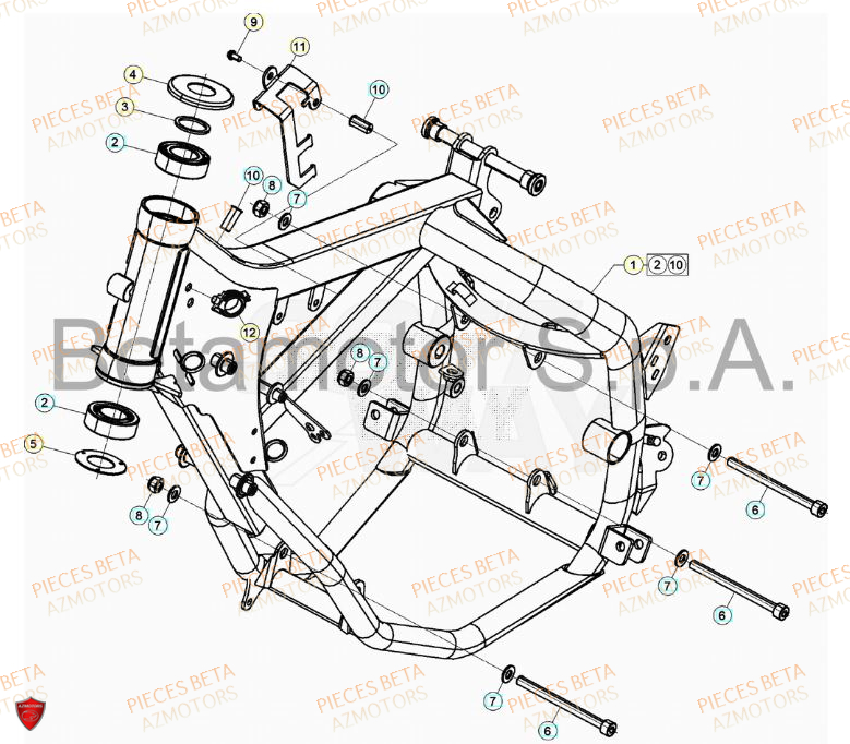 Chassis AZMOTORS BETA Motard STANDARD RR 2T 50 2023