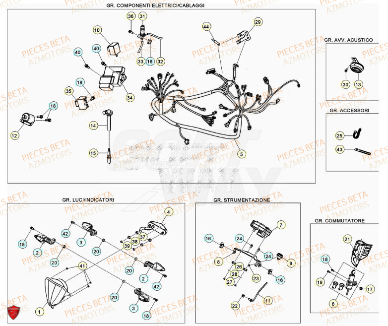 Equipement Electrique AZMOTORS BETA Motard STANDARD RR 2T 50 2023
