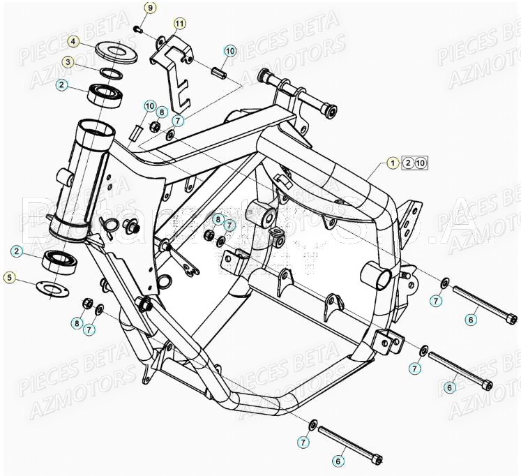Chassis AZMOTORS BETA Motard SPORT 2T 50 2021-2022