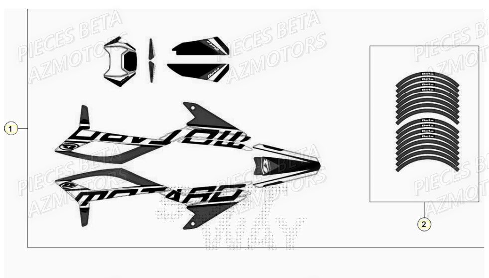 Decors AZMOTORS BETA Motard SPORT 2T 50 2021-2022