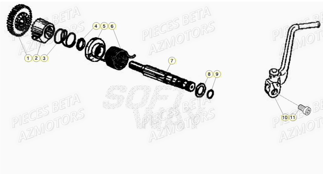 Kick Starter AZMOTORS BETA Motard SPORT 2T 50 2021-2022