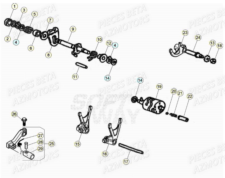 Selecteur De Vitesses AZMOTORS BETA Motard SPORT 2T 50 2021-2022