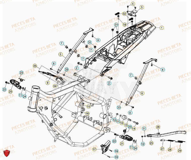 Accessoires Du Chassis AZMOTORS BETA Motard SPORT 2T 50 2023