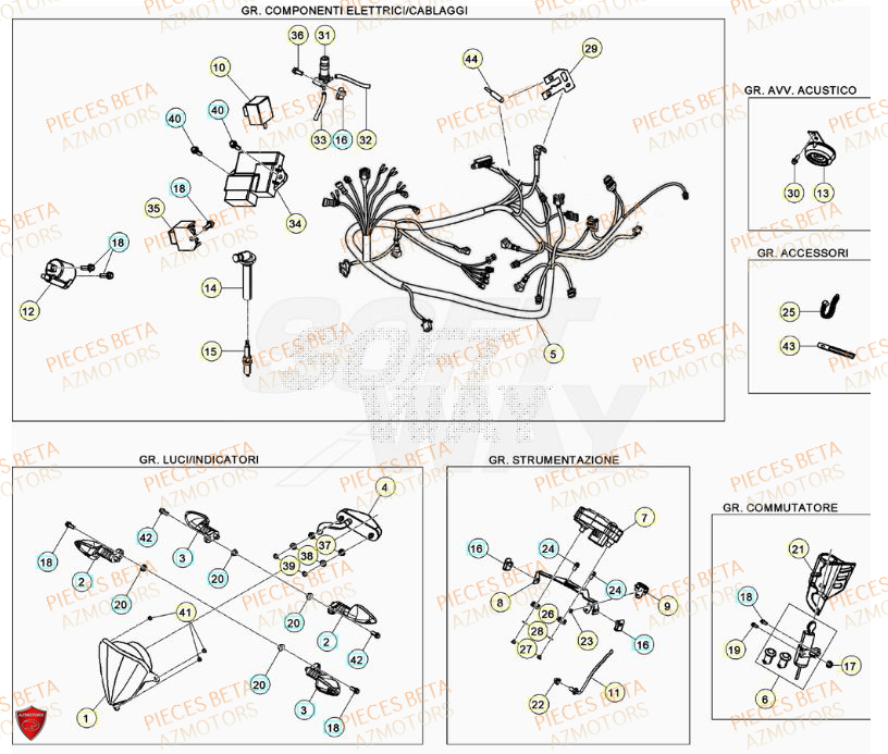 Equipement Electrique AZMOTORS BETA Motard SPORT 2T 50 2023