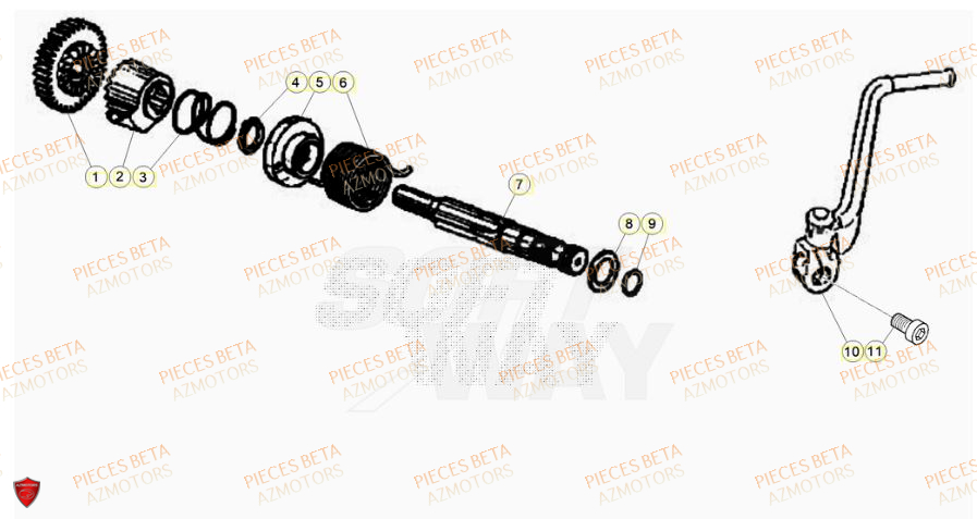 Kick Starter AZMOTORS BETA Motard SPORT 2T 50 2023