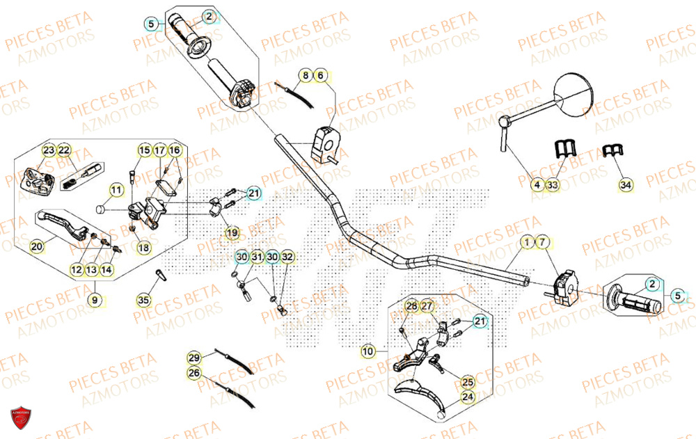 Guidon AZMOTORS BETA Motard SPORT 2T 50 LS 2024