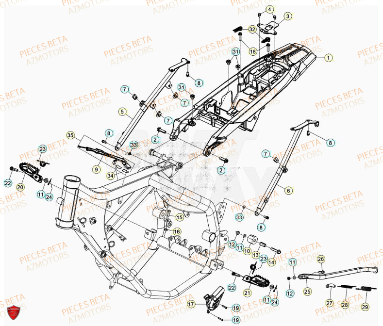 Accessoires Du Chassis AZMOTORS BETA Motard TRACK 2T 50 2023