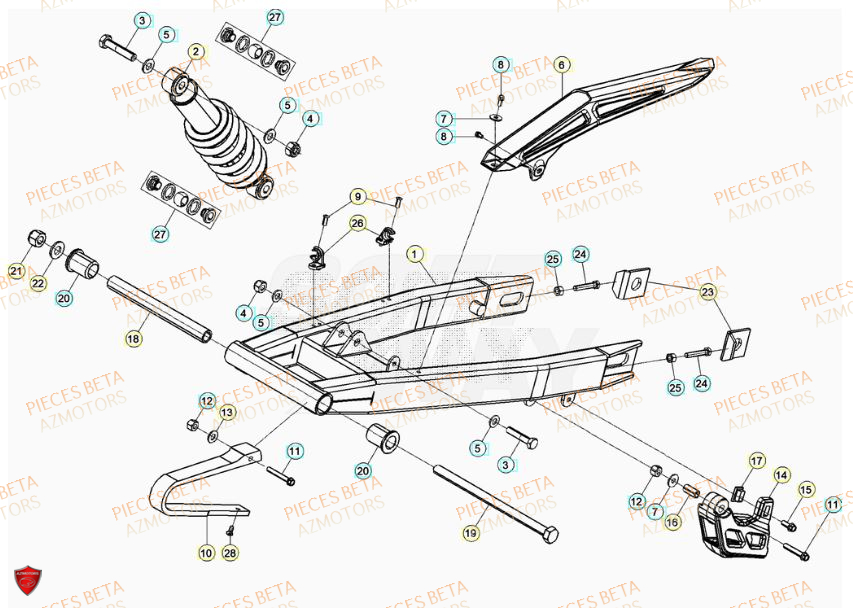 Bras Oscillant AZMOTORS BETA Motard TRACK 2T 50 2023