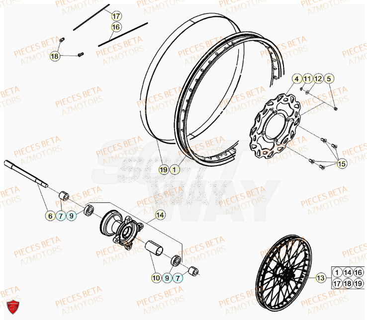Roue Avant AZMOTORS BETA Motard TRACK 2T 50 2023