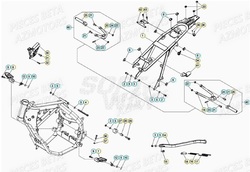 Accessoires Du Chassis AZMOTORS BETA Motard TRACK 2T 50 (2020)