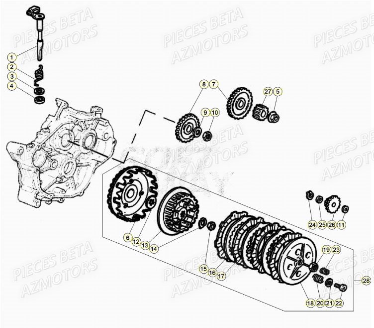 Embrayage AZMOTORS BETA Motard TRACK 2T 50 (2020)