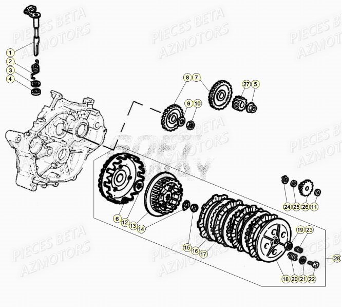 Embrayage AZMOTORS BETA Motard TRACK R 2T 50 (2020)