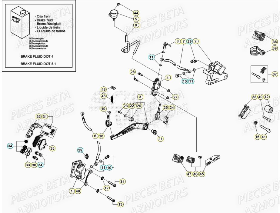 Freins AZMOTORS BETA Motard TRACK R 2T 50 (2020)
