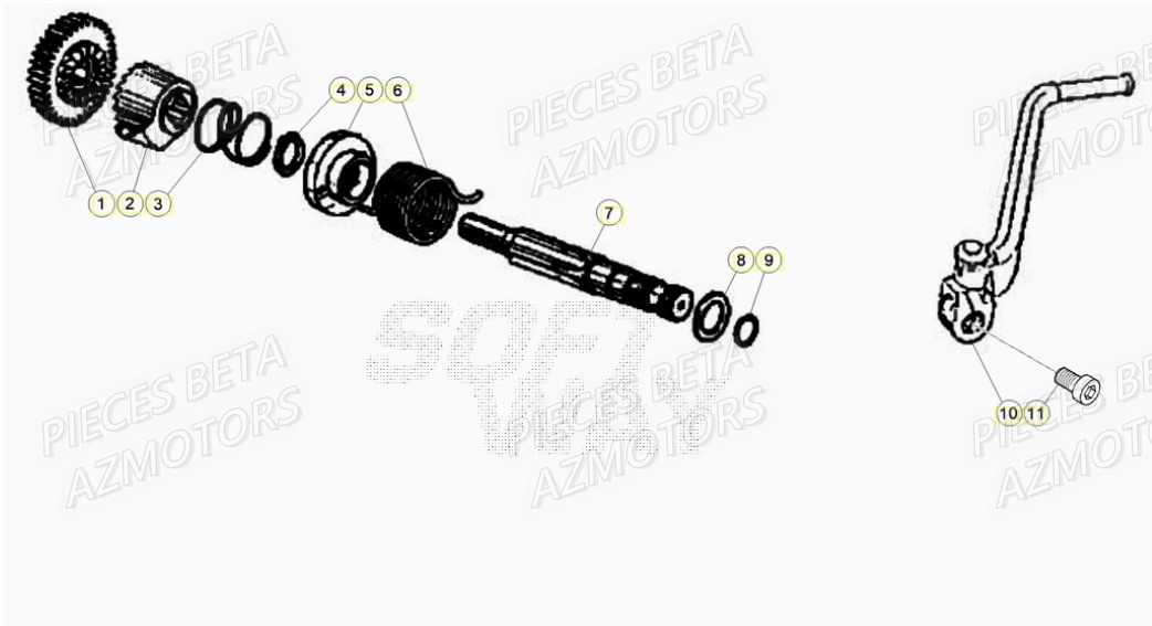 Kick Starter AZMOTORS BETA Motard TRACK R 2T 50 (2020)