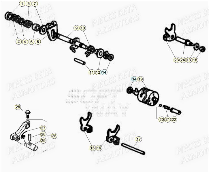 Selecteur De Vitesses AZMOTORS BETA Motard TRACK R 2T 50 (2020)