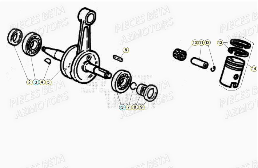 Vilebrequin AZMOTORS BETA Motard TRACK R 2T 50 (2020)