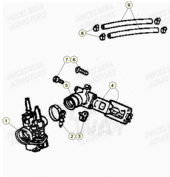 Carburateur AZMOTORS BETA Motard TRACK 2T 50 2021-2022